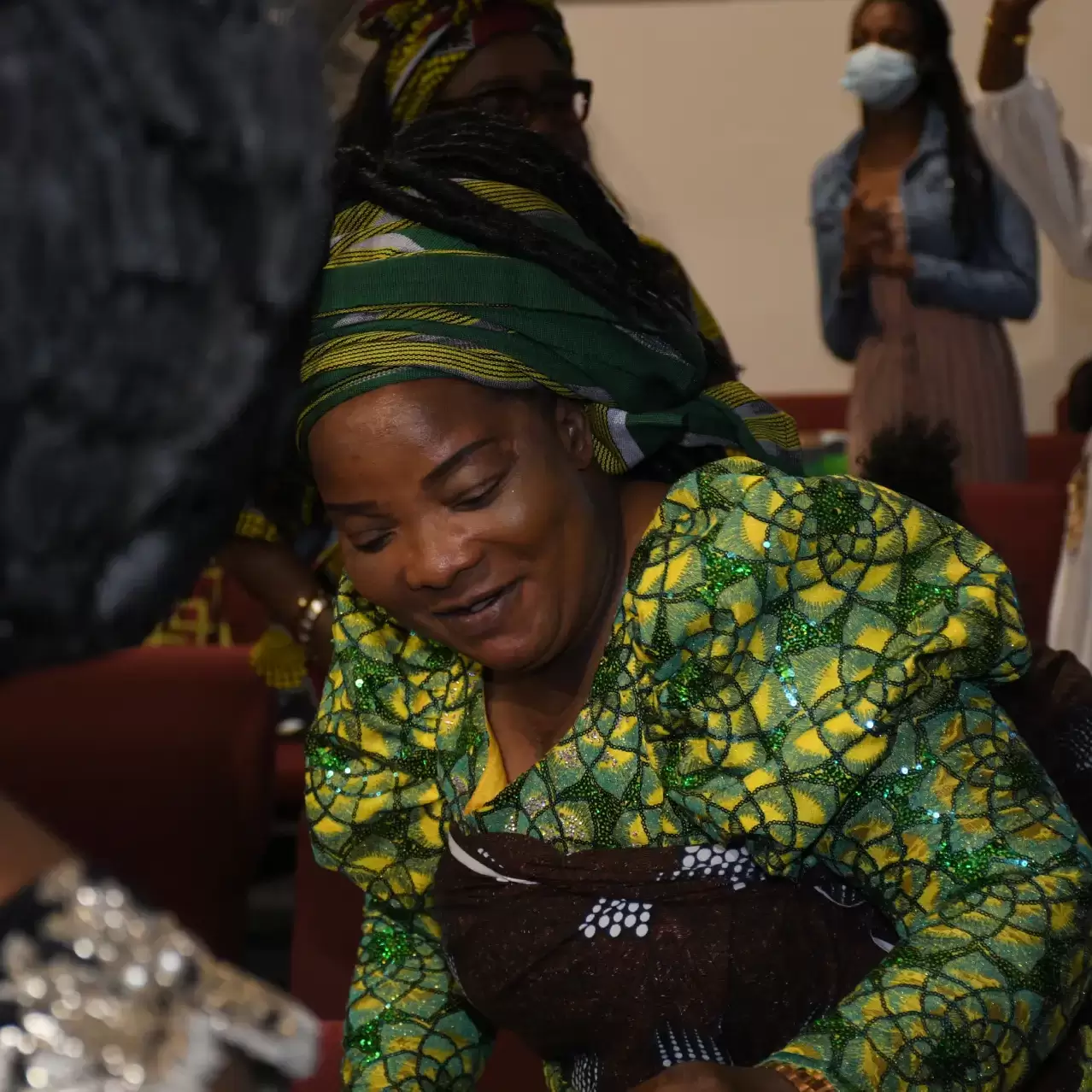 Woman worshipping during Women’s Fellowship service at RCCG City on a Hill, Lawrenceville, Georgia