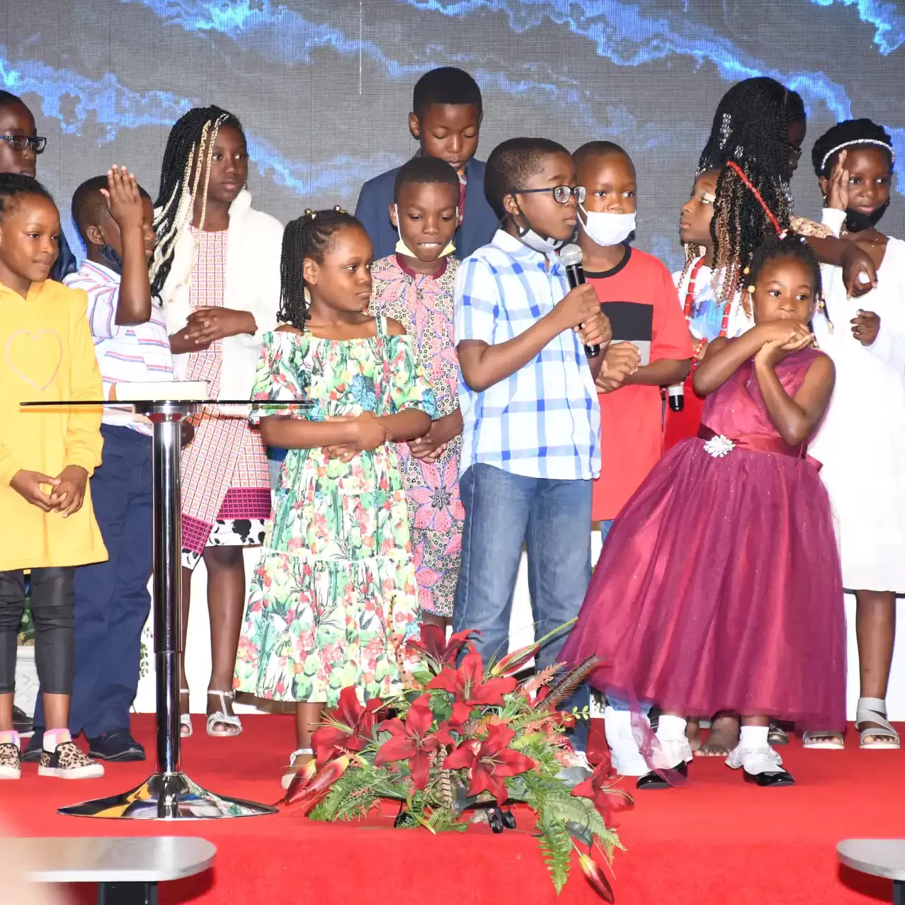 Children participating in worship at RCCG City on a Hill Children’s Ministry, Lawrenceville, Georgia.