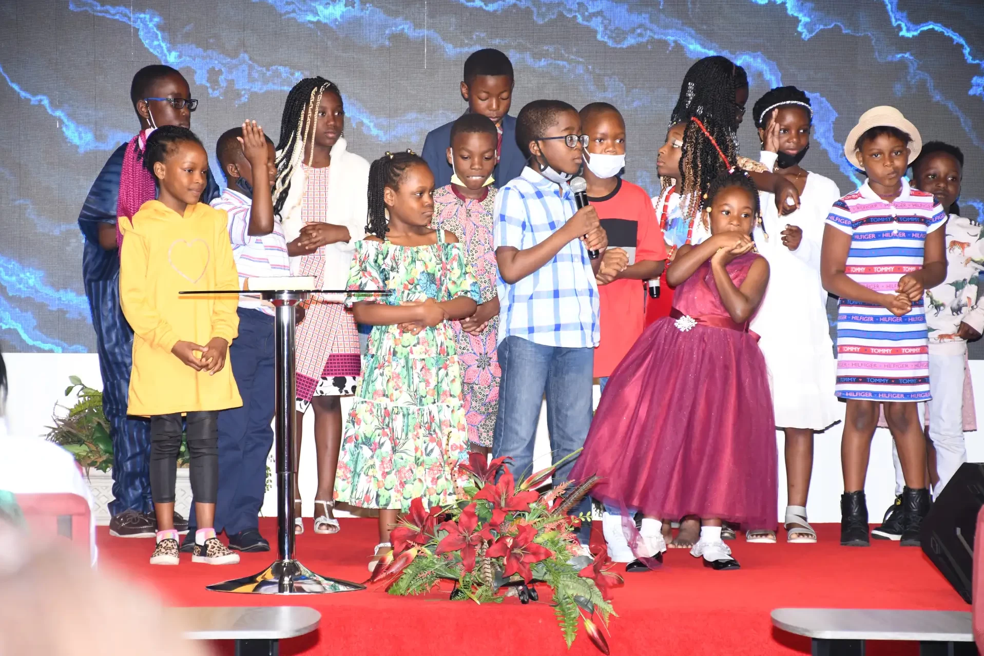 Children participating in worship at RCCG City on a Hill Children’s Ministry, Lawrenceville, Georgia.